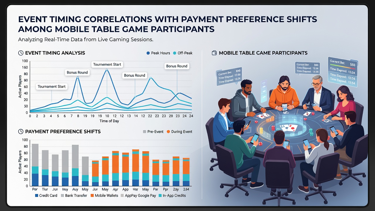 Analytics dashboard displaying payment method trends tied to event calendars in mobile gaming