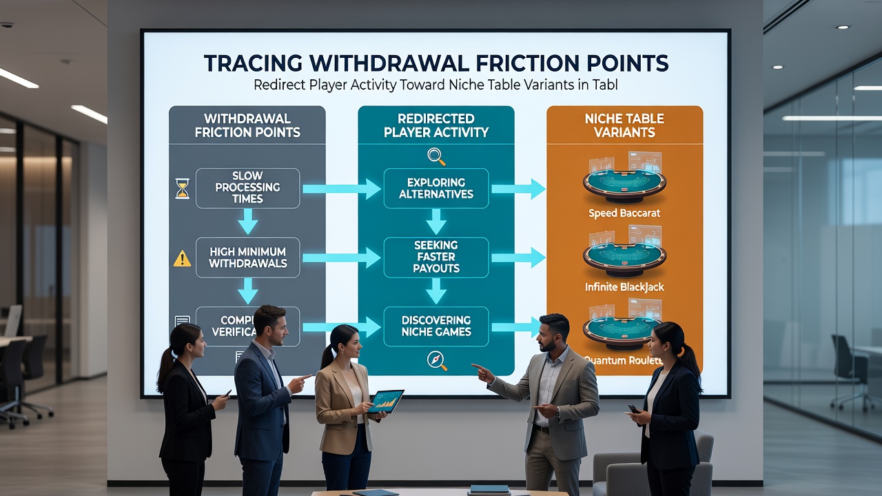 Close-up of tablet interface showing niche table game options alongside pending withdrawal status indicators